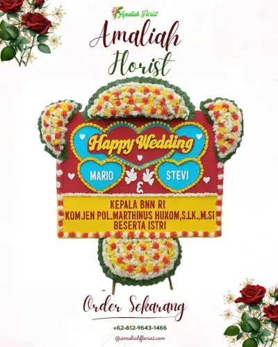 Karangan Papan Bunga Pernikahan di Sudaji